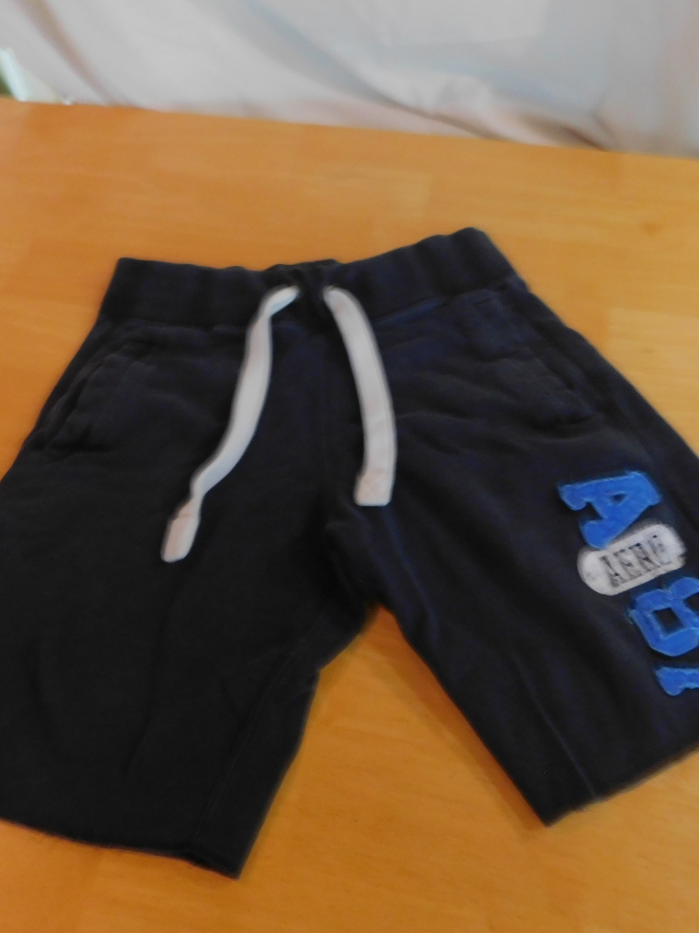 Aeropostale Navy Shorts with White Drawstring and Blue Patch